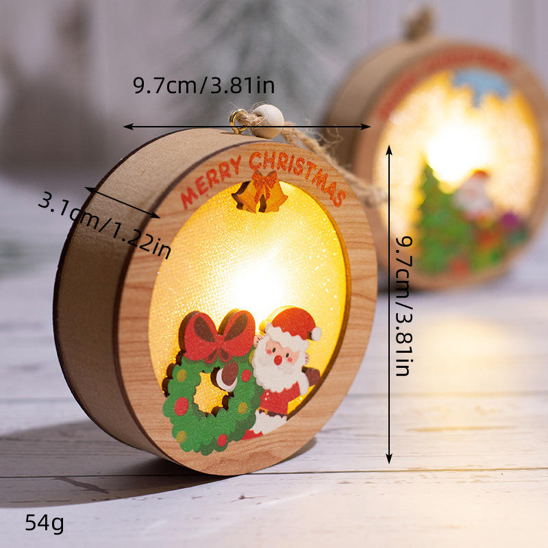 Light-Up Wooden Christmas Decor – LED Hanging Ornament