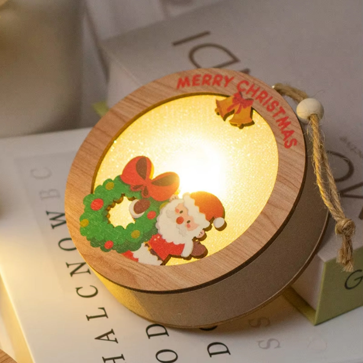 Light-Up Wooden Christmas Decor – LED Hanging Ornament